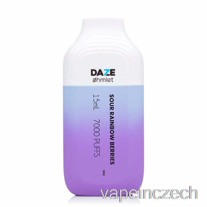 7 Daze Ohmlet 7000 0% Nula Nikotinu Na Jedno Použití Kyselé Duhové Bobule Vape Bez Nikotinu